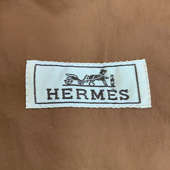IM0270 Hermes Hermes dark brown hooded drawstring long sleeve jacket jacket 52 L - Picture 5 of 7
